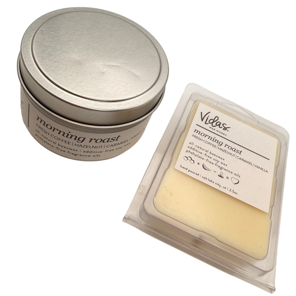Vidas Wax Works Morning Roast Coffee Scented Candle & Wax Melts Set Brown Tin - Picture 6 of 7